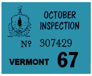 (image for) 1967 Vermont Inspection Sticker